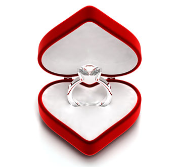 Diamond Ring in Heart Box