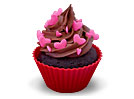 Heart Sprinkled Cupcake
